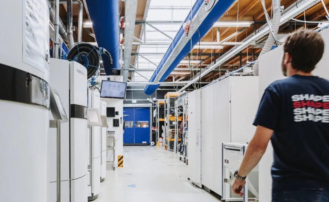 3D-printing production floor — where Tiago started